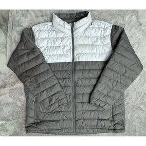 Columbia Omni-Heat Men's XXL 2XL Gray Puffer Jacket Quilted Thermal Reflective